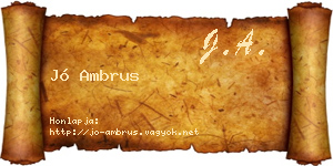 Jó Ambrus névjegykártya