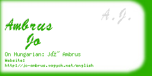 ambrus jo business card